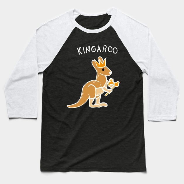 Kingaroo Kangaroo (White) Baseball T-Shirt by Graograman